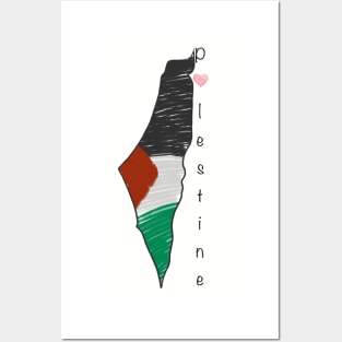 Palestine Map Posters and Art